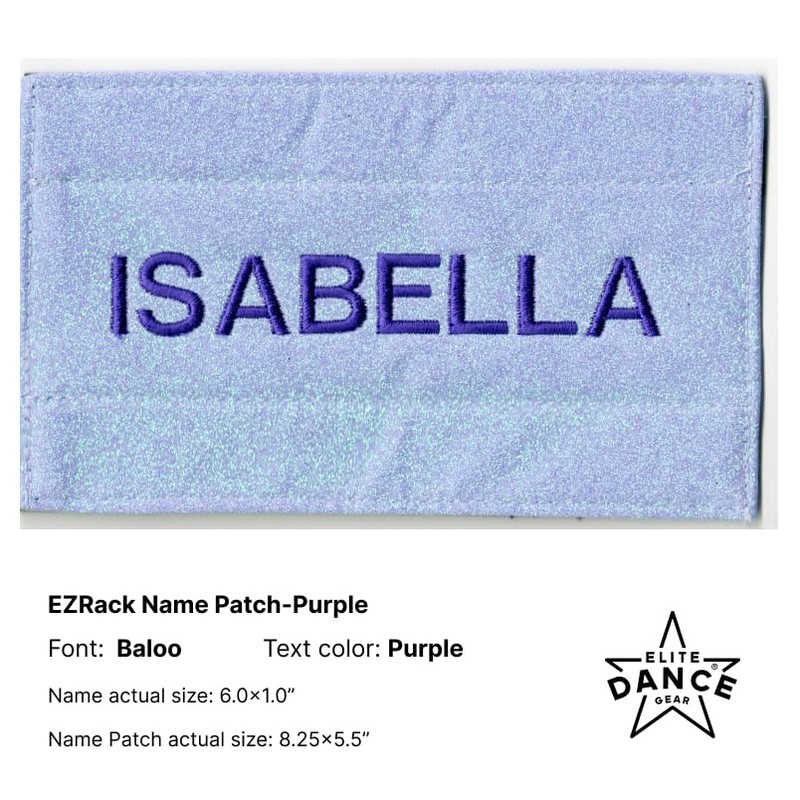 Customized Name Patch for Elite Dance Gear 20 Inch Dance