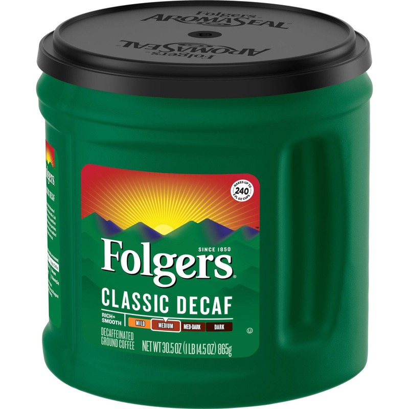 Folgers Classic Decaf Medium Roast Ground Coffee, 30.5 Ounces