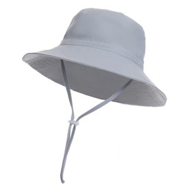 Baby Sun Hat Toddler Summer UPF 50+ Sun Protective Bucket Hat Wide Brim Beach Hats for Baby Boys Girls 0-6 Years Gray