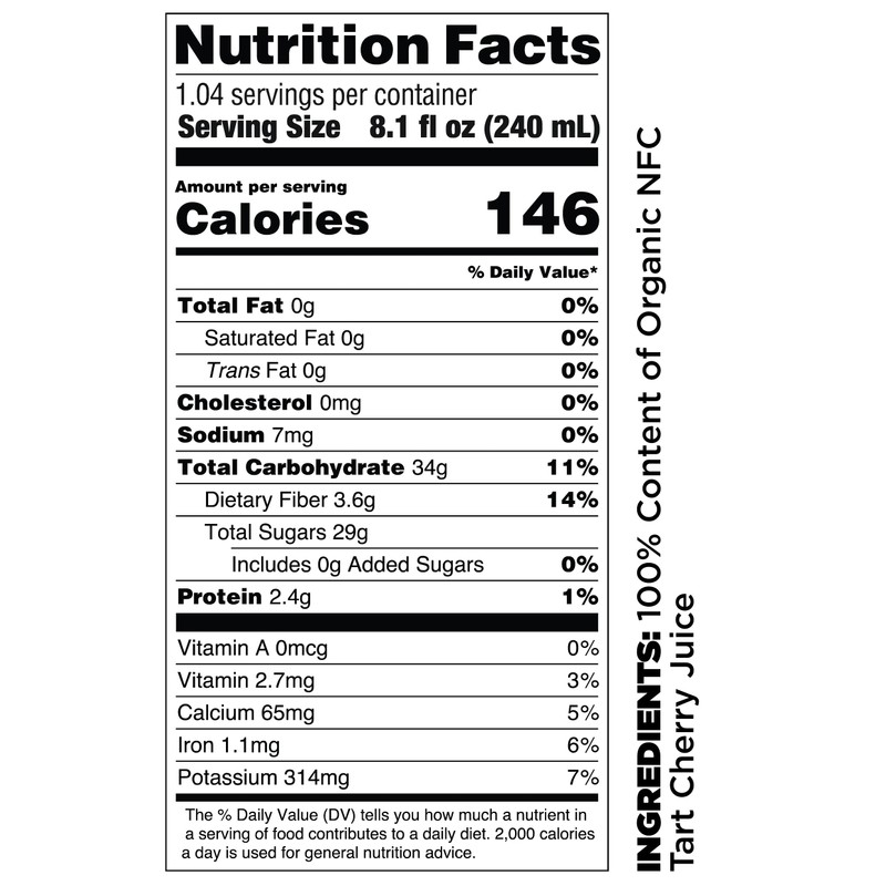 Pomona Organic Pure Tart Cherry Juice, Cold Pressed, Non-GMO, No