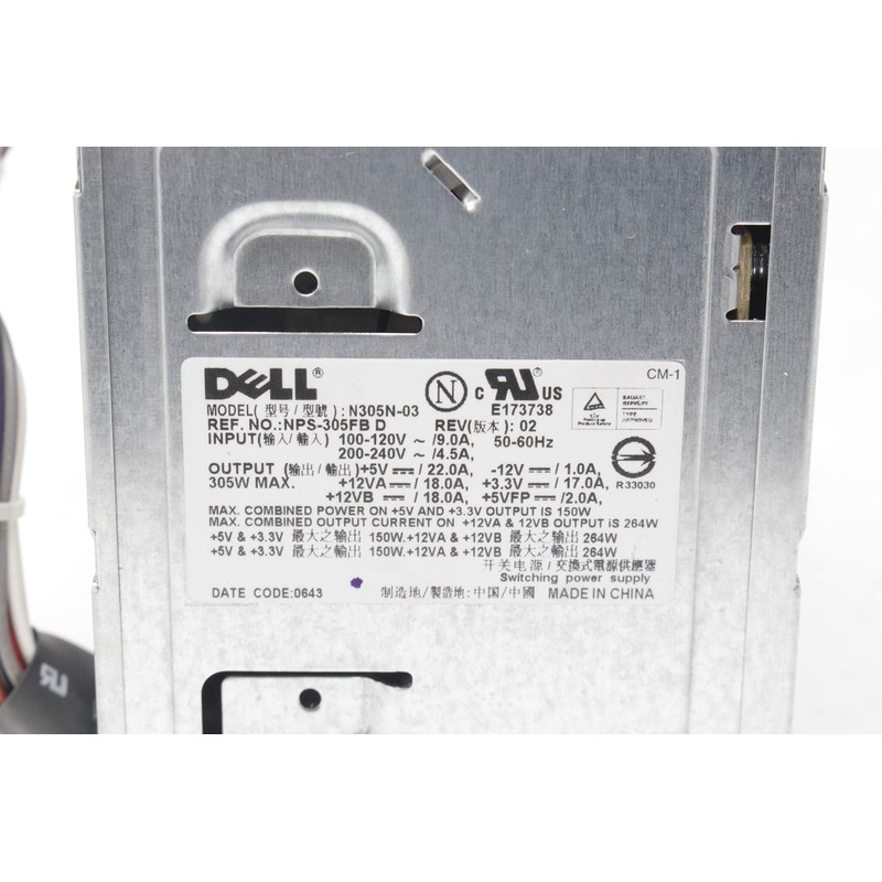 Dell NH493 Power Supply for Dimension E521/E520 Desktop (L305P-01)