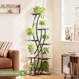 Plant Stand Indoor with Grow Light, 55" Plant Shelf for Indoor Plant Multiple, 7 Tiered Metal Corner Plant Stand Plant Holder Flower Stand Display Rack for Patio, Garden, Balcony, Living Room