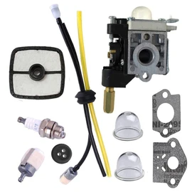 SRM210 Carburetor for Echo Trimmer Parts PE200 Carb Fuel Line Kit Tune up Primer Bulb Grommet for Weed Eater GT200 SRM 210 PE 200 HC150 SRM211 GT200 by Podoy