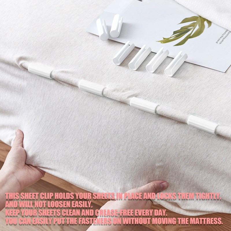 OTKARXUS Bed Sheet Clips,24PCS No Needle Plastic Bed Sheet Fasteners,Simple