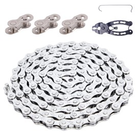 Bike Chain, 6/7/8 Speed Chain 116 Links (1/2x3/32"),Anti-Rust Bike Chain,Bicycle Accessories,Bicycle Chain Link Removal Repairing Tool,for Road Mountain Racing Cycling