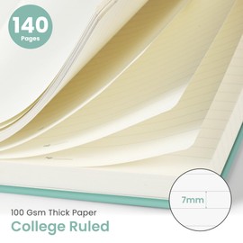 Lined Spiral Journal Notebook for Women & Men, 140 Pages, College Ruled Hardcover Notebook for Work & Note Taking, Journals for Writing, A5(6"x8") - Mint