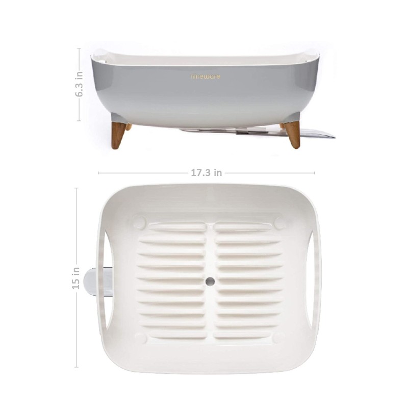 Nineware Wide Volume Dish Drying Rack, Kitchen Dish Plate Storage,
