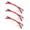 V.W.E. 3 Pairs Lightweight Comfortable Transparent Frame Clear Rectangular Readers