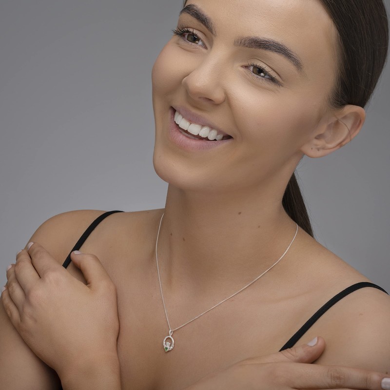 Aeon Jewellery Silver Claddagh Necklace - 925 Sterling Silver &