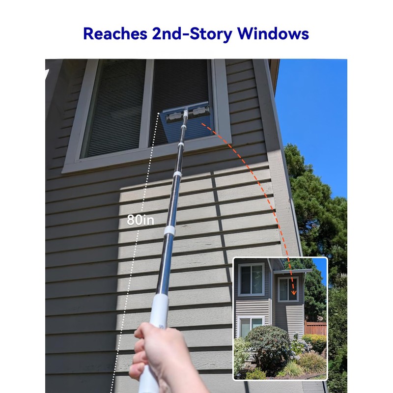 CTIME 80" Window Washing Kit with Extension Pole : Professional
