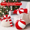 Yuntau 5 Pcs Christmas Candy Cane Throw Pillows Red and
