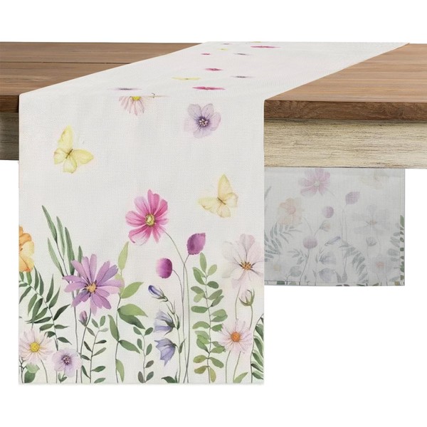 Modern Linen Table Runner, 33 x 183 cm, Butterfly Table