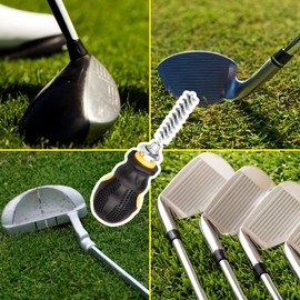 Golf Clubs Head Hosel Brush, Stainless Steel Golf Clubs Brush Cleaning Tool Quick Cleanup Golf Club Epoxy, Electric Drill Wire Brush for Iron and Wood (4 PCS for Iron with Handle)
