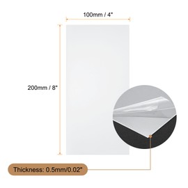 HARFINGTON 20pcs Clear Plastic Sheets 8" x 4" x 0.02" Transparent Flexible PVC Sheet Panels with Protective Paper for Signs DIY Display Projects Craft Picture Frames Painting