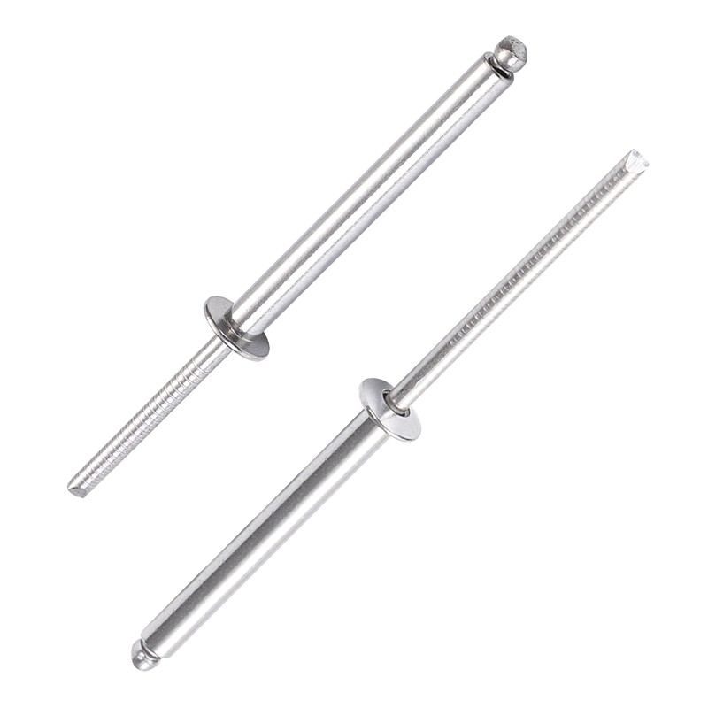 JIANDAXIN 30Pcs Stainless Steel Extra Long Blind Rivets, Long-Shaft Split