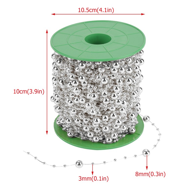 60m/roll Electroplating Pearl Wire Beads Garland String DIY Wedding Decoration