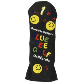 BLUE TEE GOLF Headcover BLUE TEE GOLF California Headcover Smile Headcover for Driver Black