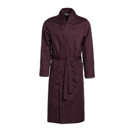 Revise RE-504 Elegant Men's Dressing Gown - Light and thin - 100% cotton– Bordeaux Red C7 – S