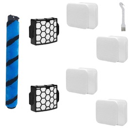 Amyehouse Brushroll & Hepa Foam Filters Compatible with Shark Rotator Duo Clean PowerFins LA500 LA500WM LA502 LA502NP UV850 Vacuum,Compares to Parts # 1483FC200 XHF320 & XFFK320