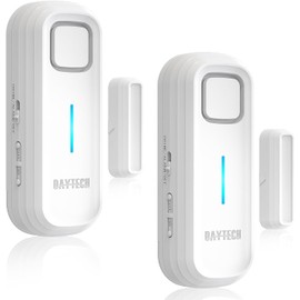 DAYTECH Freezer Door Alarm with Delay 1/2/3/4 Mins When Opend Window Alarm Close Doors Reminder Fridge Door Alarm Sensor or Chime 0 to 120 dB for Door Ajar Warning White 2 Packs