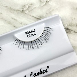 Elegant Lashes #049 Black (Pro Dozen Pack - 12 Pairs) | Premium 100% Human Hair Under/Bottom/Lower Lashes
