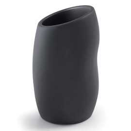GEDY G-Iside Portaspazzolini Nero, Misure e Peso Prodotto: 13X8X8,2 CM & 0,41 kg, Realizzato in Resina e Sabbia, Porta Spazzolini Bagno Design di R&S Gedy, 2 Anni di Garanzia