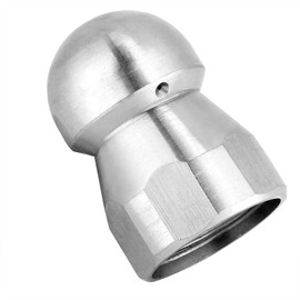 Sewer Nozzle 3/8 Jetter Nozzle Stainless Steel Drain Jetting Nozzle High Pressure Washer Drain Hose Sewer Pipe Jetter Nozzle, Thread Inner Diameter: 15mm/0.59in