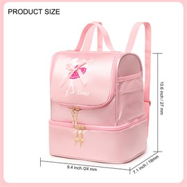 SEHXIM Ballet Dance Backpack with Separate Shoe Compartment,Cute Ballet Dance Backpack Tutu Dress Dance Bag (Blue)