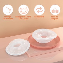 HomeChi Conchas Recolectoras para Lactancia, Conchas para el Pecho para Protegen los Pezones Agrietados y Doloridos, Protectores de Lactancia de Leche Materna de Silicona Suave Cómodo y Reutilizable