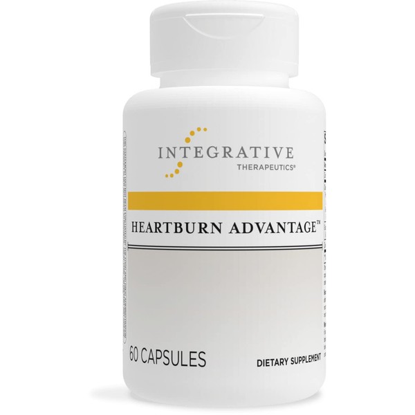 Integrative Therapeutics Heartburn Advantage - for Occasional Heartburn, Bloating & Nausea* with Zinc, Licorice Root Extract, Artichoke Leaf Extract & Ginger Root - Gluten Free, Vegan - 60 Capsules