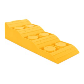 Camco Camper / RV Tri-Leveler - Features Durable Lightweight Trailer Ramp Design w/Non-Slip Surface & Built-In Handle - Up to 3-7/8” of Lift for RV Leveling - 3,500 lb Load Capacity (21027)