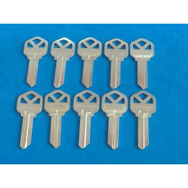 LOT OF TEN GENUINE KWIKSET NICKEL CHROME PLATED LOCKSMITH KW1 KEY BLANKS BLANK