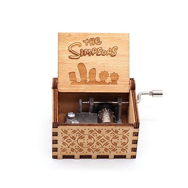 Youtang - Caja musical de madera grabada con manivela (The