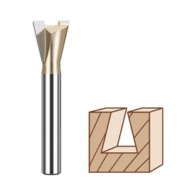 HUHAO Dovetail Router Bit 1/4" Shank 1/2" Dia Carbide Half-Blind & Through Dovetail Joint Joinery Bit for Drawer Cabinet Box Joints Making Woodworking