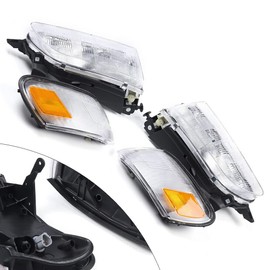 Headlights Set + Corner Lights Set, 81110-1E221, 8111081620 for Toyota Corolla 1.8L 93-97 US (Halogen)