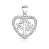 DTPsilver® 925 Sterling Silver Small Tree of Life Heart Pendant