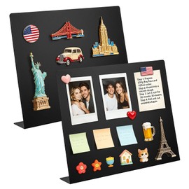 Tongyuyan 2 Pack Magnet Board,16.2" x 13" Magnetic Board,Metal Magnetic Bulletin Board,Magnet Display Stand for Home,School,Kitchen,Office