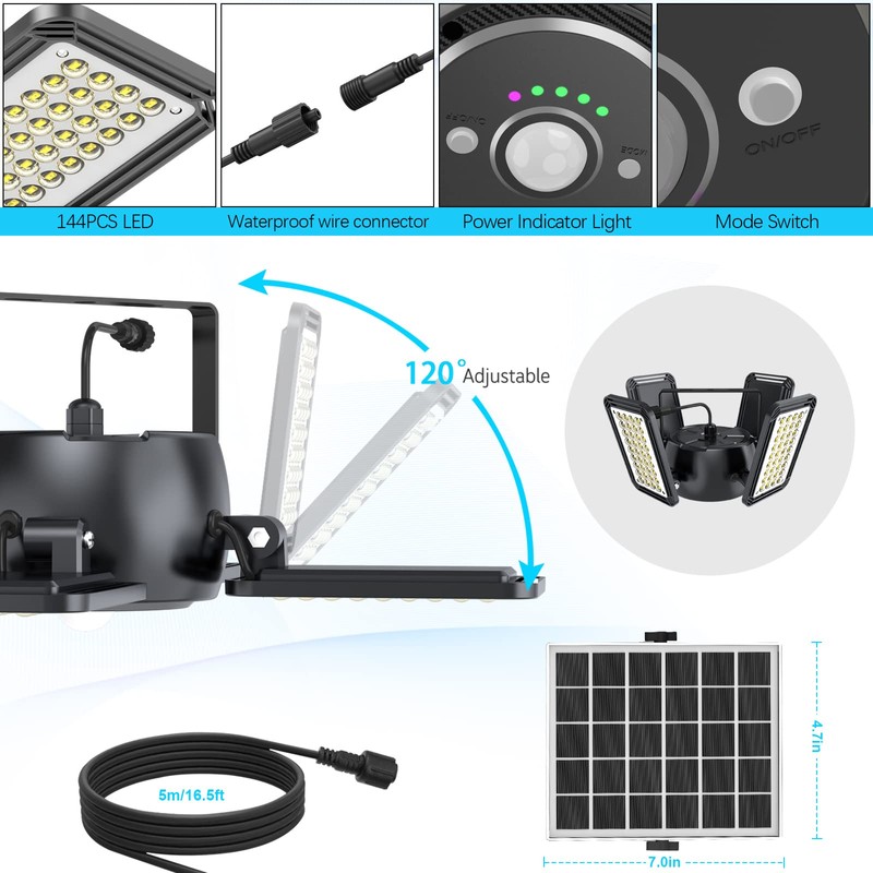 Latband Solar Shed Light Outdoor Indoor Solar Powered Motion Sensor