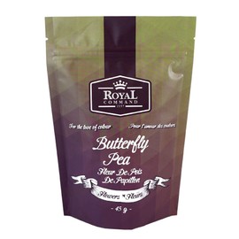 Premium Thai Butterfly Pea Flower Blue Herbal Tea by Royal Command - 1.6 oz (45 g) | Whole, All Natural, Food Coloring, Dried for Food & Beverage