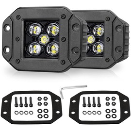 Flush Mount LED Pods, Niwaker 2Pcs 5'' 100W CREE Led Work Lights Spot Driving Light Bar Super Bright Truck Reverse Light Waterproof Flush Mount LED Lights for Truck ATV UTV Off Road Tractor RV Boat
