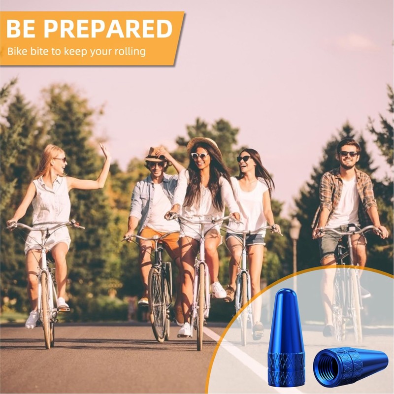 HZJD Bike Presta Valve Caps, Blue(2 Pack)