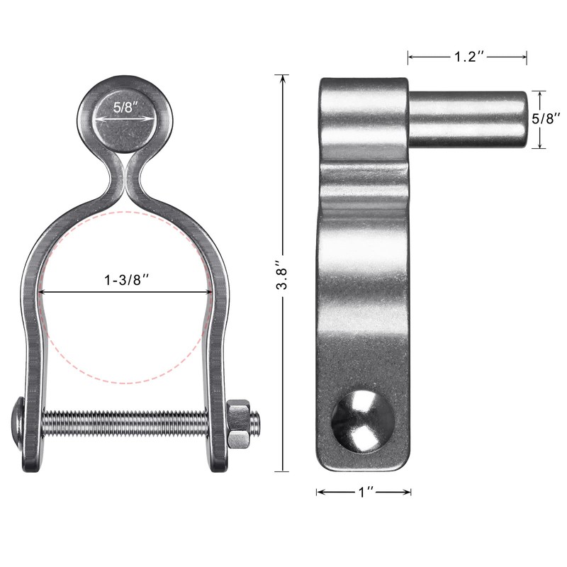 Insaga 304 Stainless Steel Chain Link Fence Gate Post Hinge,