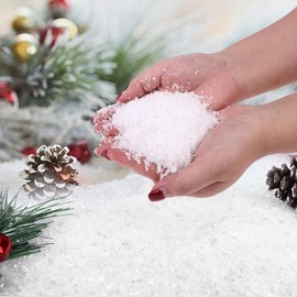 HAOWANWW 500g Fake Snow White Artificial Snow Christmas Artificial Snow Flakes White Artificial Snow Winter Powder Snowflake Decor Artificial Snowflakes for Christmas Tree Holiday Winter Party Decor