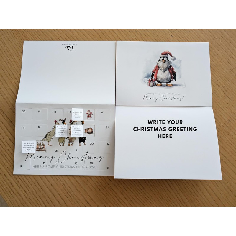 Paper Advent Calendars as Christmas Cards Set of 3 Advent