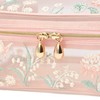 Francfranc Mesh Embroidery Vanity Pouch, Small, Pink
