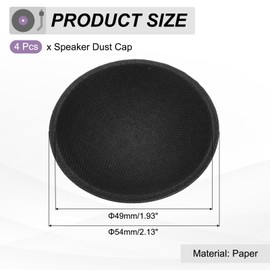 MECCANIXITY 4Pcs Speaker Dust Cap 54mm/2.13" Outer Diameter Dome Paper Cap Subwoofer Coil Cover Caps for Speaker Decoration Accessory Repair