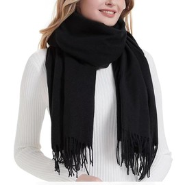 Aufondof Scarfs for Women Fall Winter Cashmere Neck Scarf Winter Warm Long Scarves for (Black)