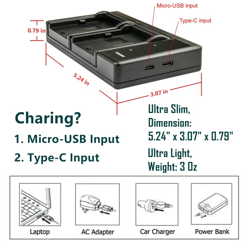 For GoPro LTD2 Charger & 4 battery for GoPro HERO2