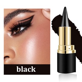 Natural Black Eyeliner Cream,2 Pieces Black Eyeliner Cream,Smudge Proof Eyeliner,Cream Eyeliner,Ayky Eyeliner,Gel Eyeliner Waterproof,Suitable for Daily or Party Makeup (Black)
