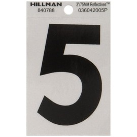 Hillman 840788 3" Black and Silver Reflective Poly-Film Adhesive Number 5